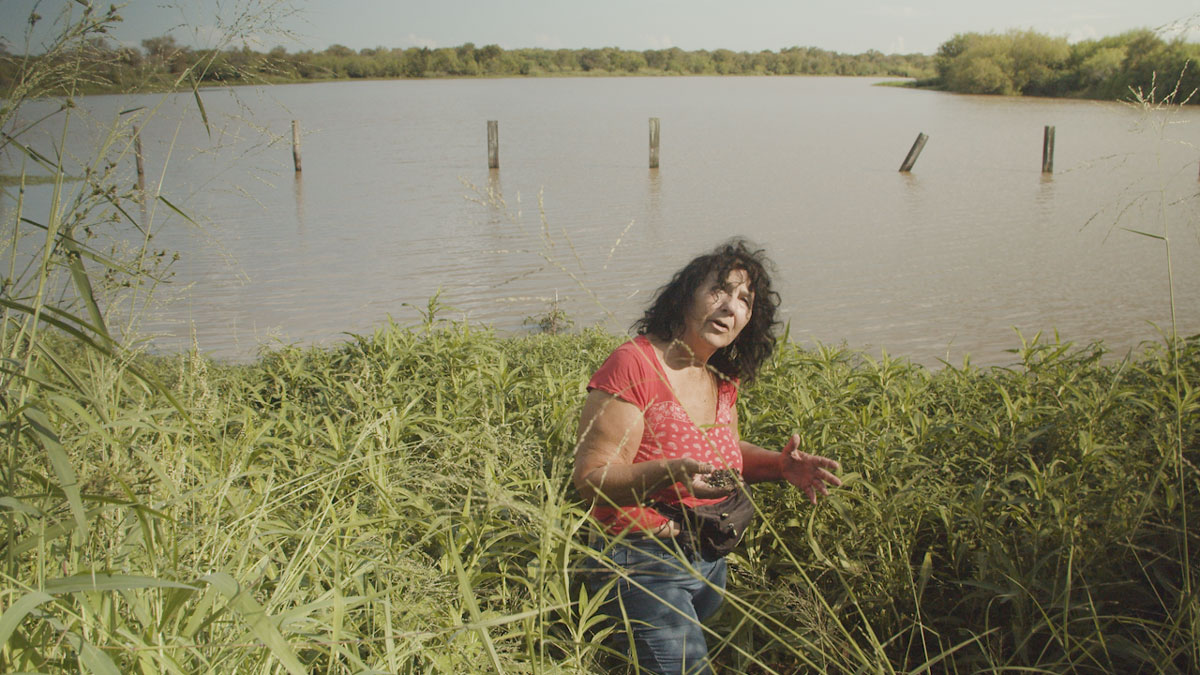 Diane Wilson finding plastic pellets outside Formosa