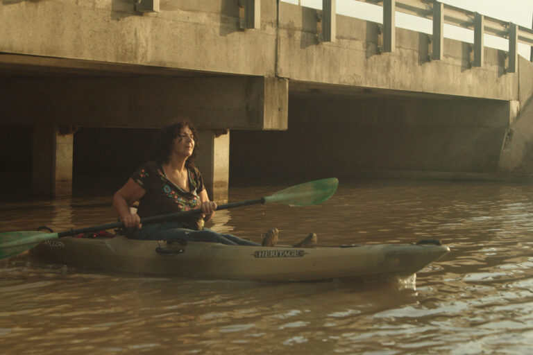 Diane Wilson patrolling Cox's Creek (Max Loeb)