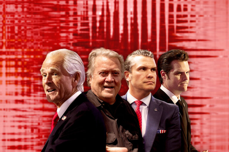 Peter Navaro, Steve Bannon, Pete Hegseth and Matt Gaetz (Photo illustration by Salon/Getty Images)