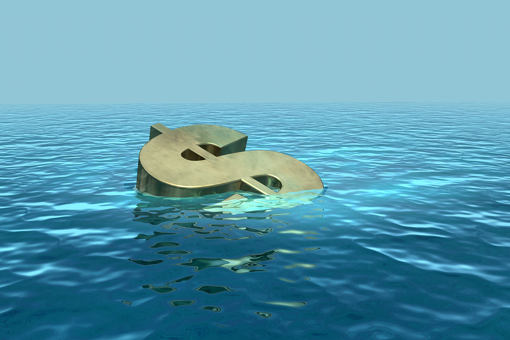 US dollar symbol sinking (Getty Images/philhol)