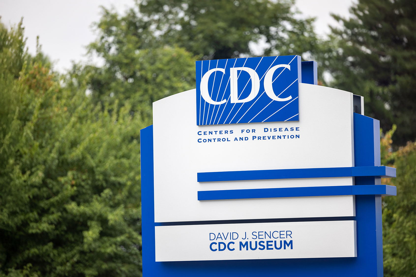 A view of the sign of Center for Disease Control headquarters is seen in Atlanta, Georgia, United States on August 06, 2022. (Nathan Posner/Anadolu Agency via Getty Images)