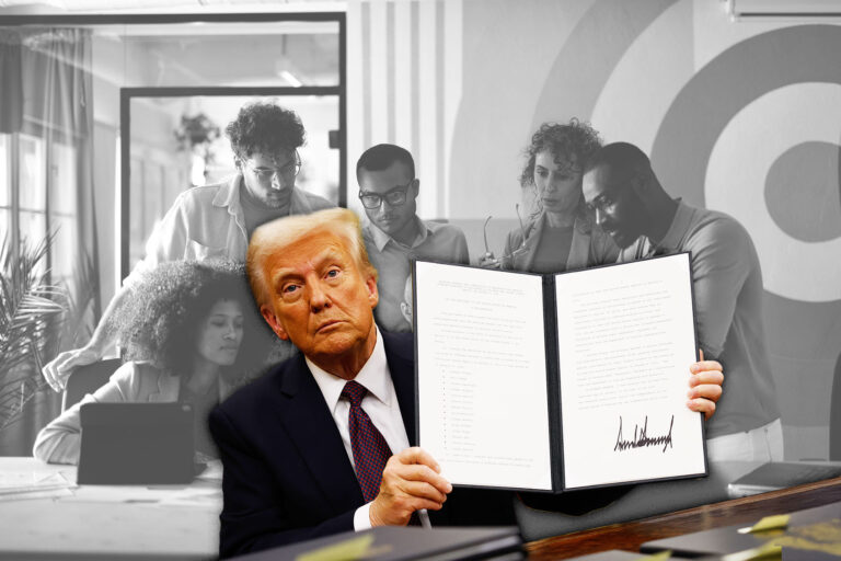 Donald Trump showing a signed executive order. (Photo illustration by Salon/Getty Images)
