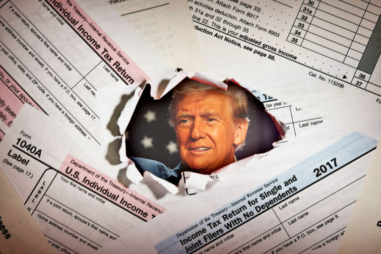 Donald Trump and Tax Forms (Photo illustration by Salon/Getty Images)