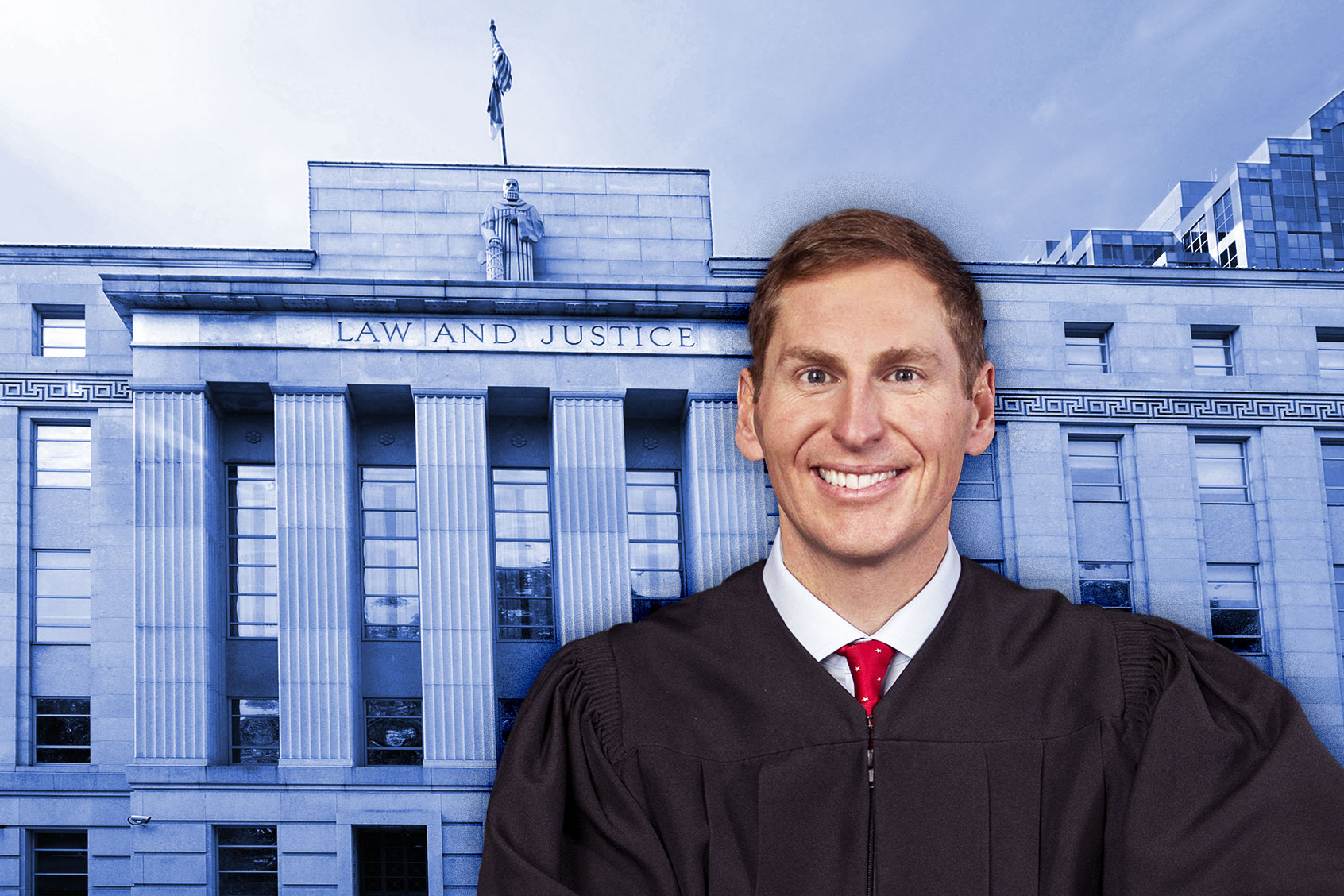 Jefferson Griffin and the NC Supreme Court Building at Raleigh, North Carolina (Photo illustration by Salon/Getty Images/North Carolina Judicial Branch)