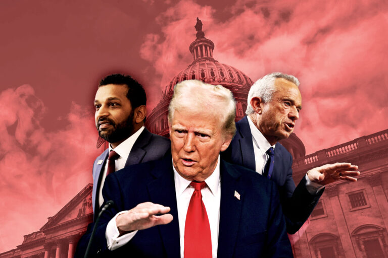 Kash Patel, Robert F. Kennedy Jr. and Donald Trump (Photo illustration by Salon/Getty Images)