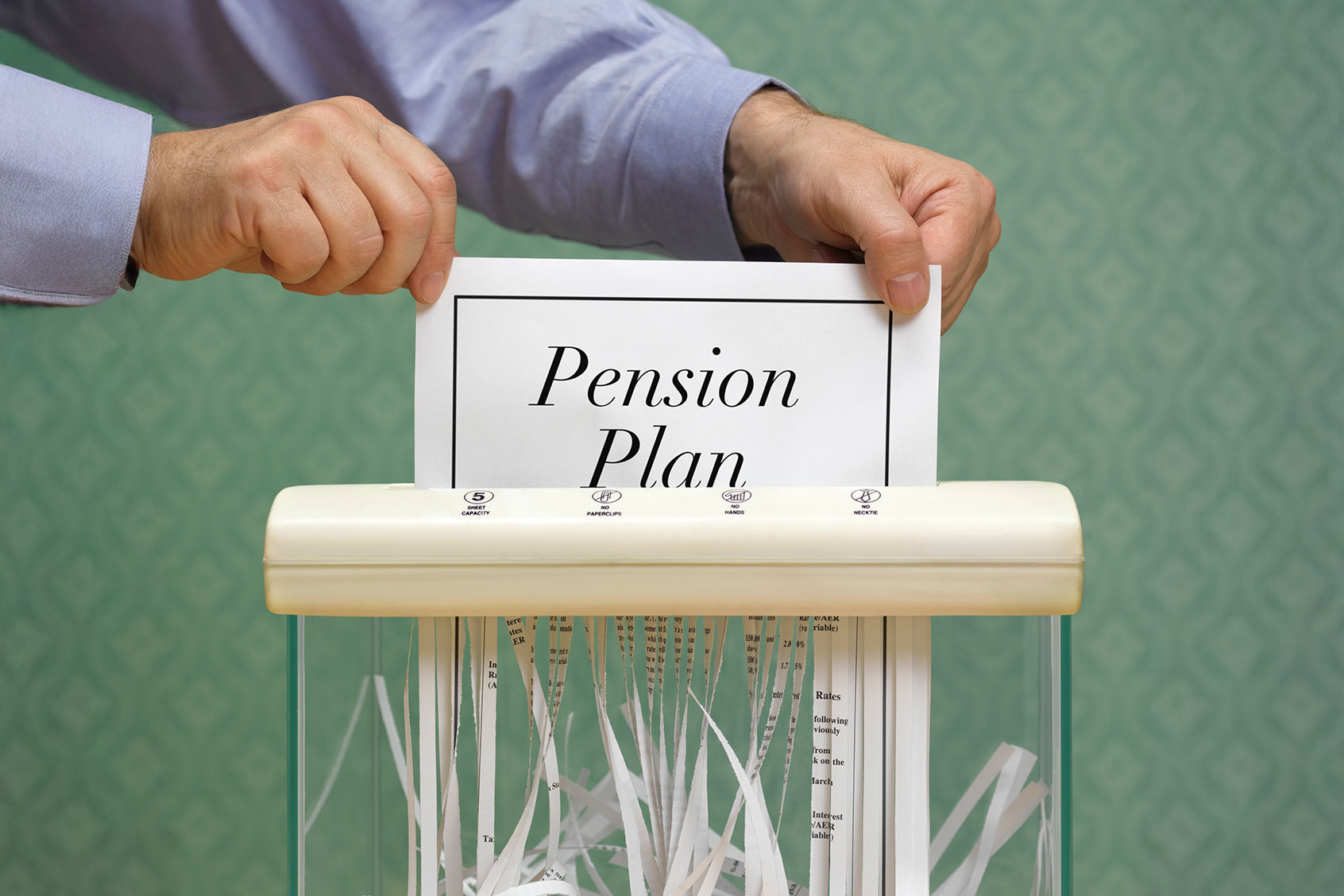 Pension plan going through the shredder (Getty Images/Peter Dazeley)