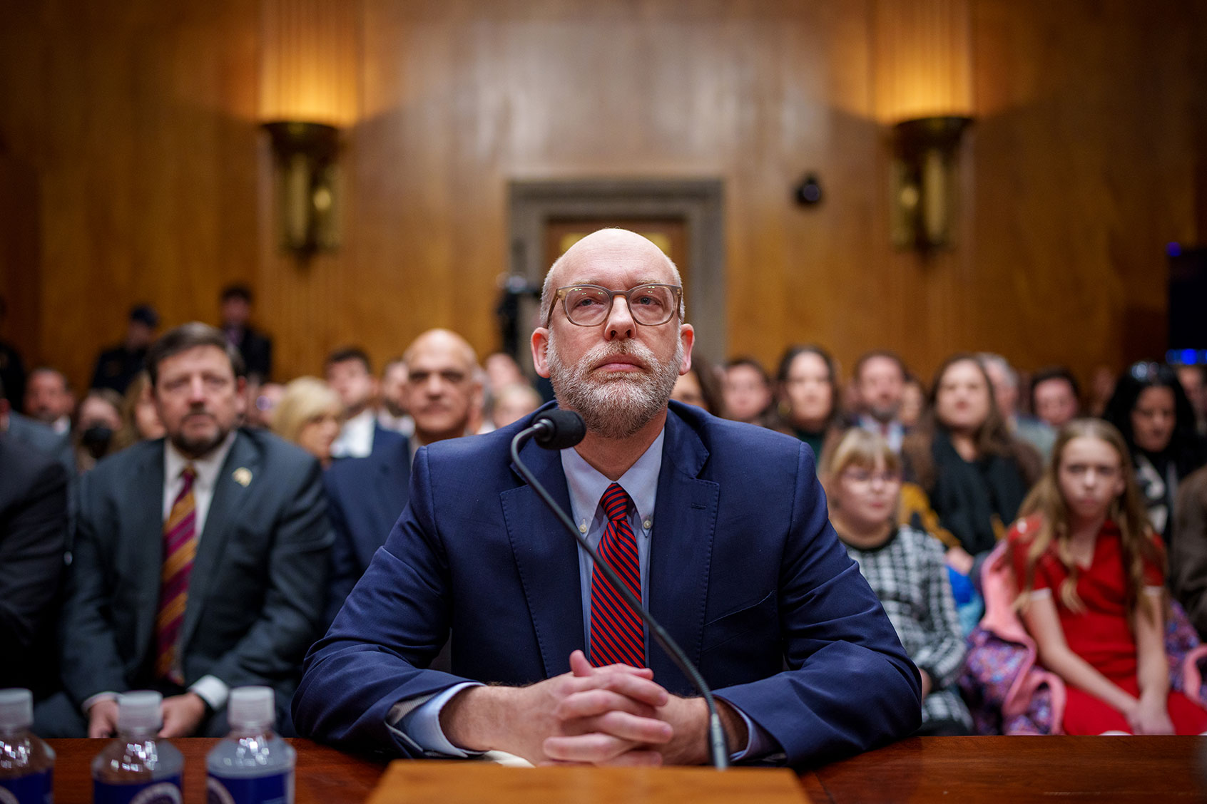 U.S. President-elect Donald Trump's nominee for Office of Management and Budget Director Russell Vought arrives for a Senate Homeland Security and Governmental Affairs confirmation hearing on Capitol Hill on January 15, 2025 in Washington, DC. (Andrew Harnik/Getty Images)