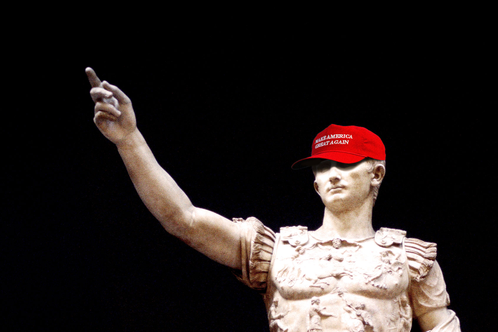 Augustus Caesar in a MAGA red hat (Photo illustration by Salon/Getty Images)