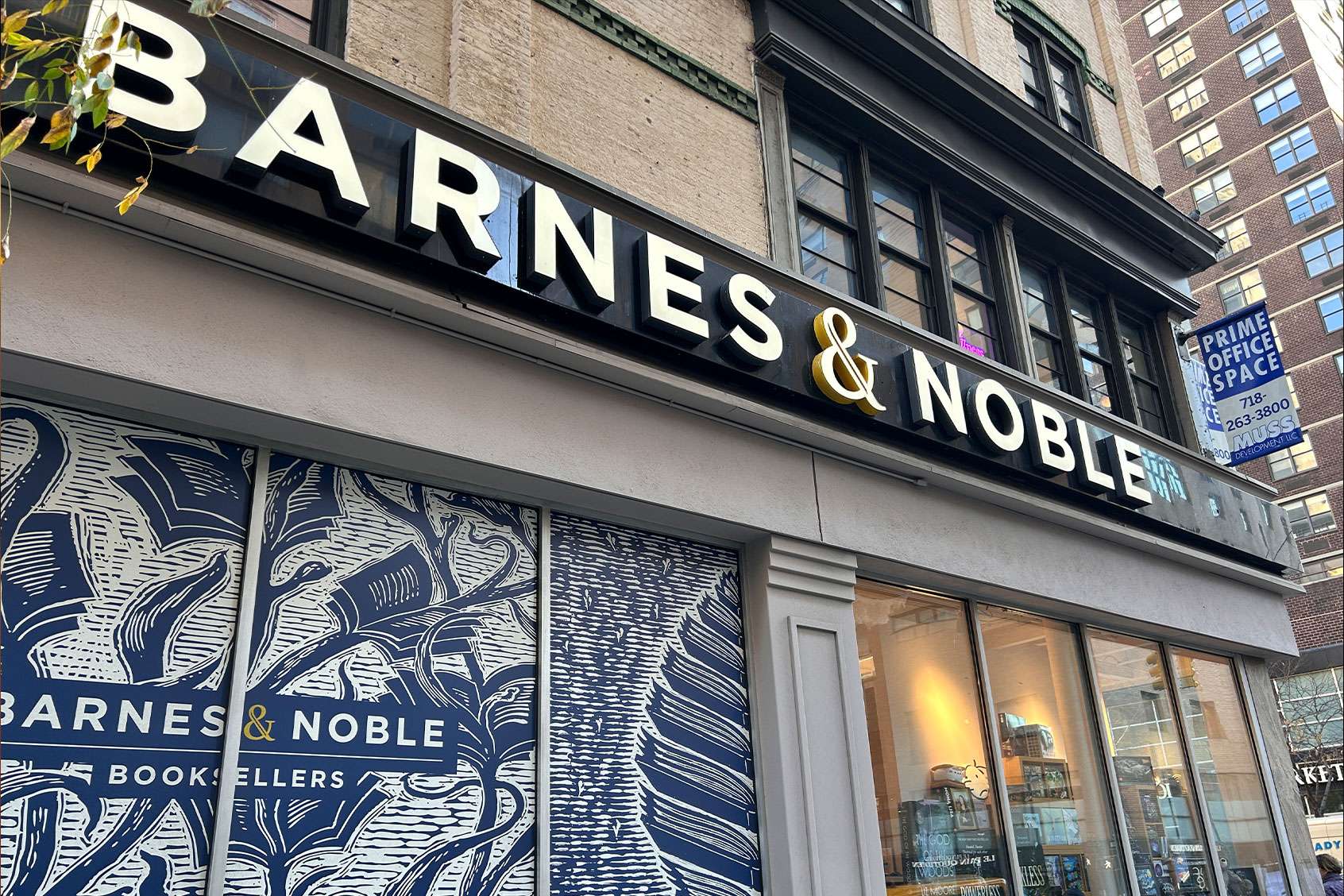 Barnes & Noble store signs on Upper East Side, Manhattan, New York City. (Lindsey Nicholson/UCG/Universal Images Group via Getty Images)