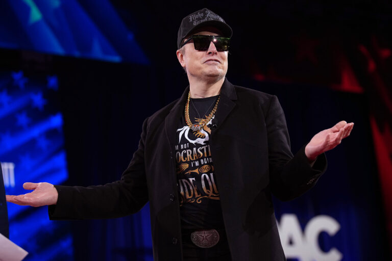 CEO of Tesla and SpaceX Elon Musk speaks at the Conservative Political Action Conference (CPAC) at the Gaylord National Resort Hotel And Convention Center on February 20, 2025 in Oxon Hill, Maryland. (Andrew Harnik/Getty Images)