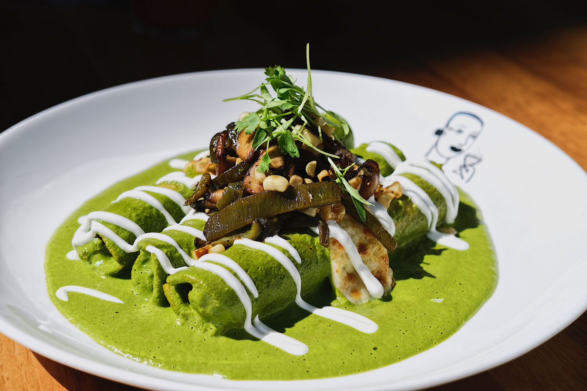 Border Grill Chicken Poblano Enchiladas
