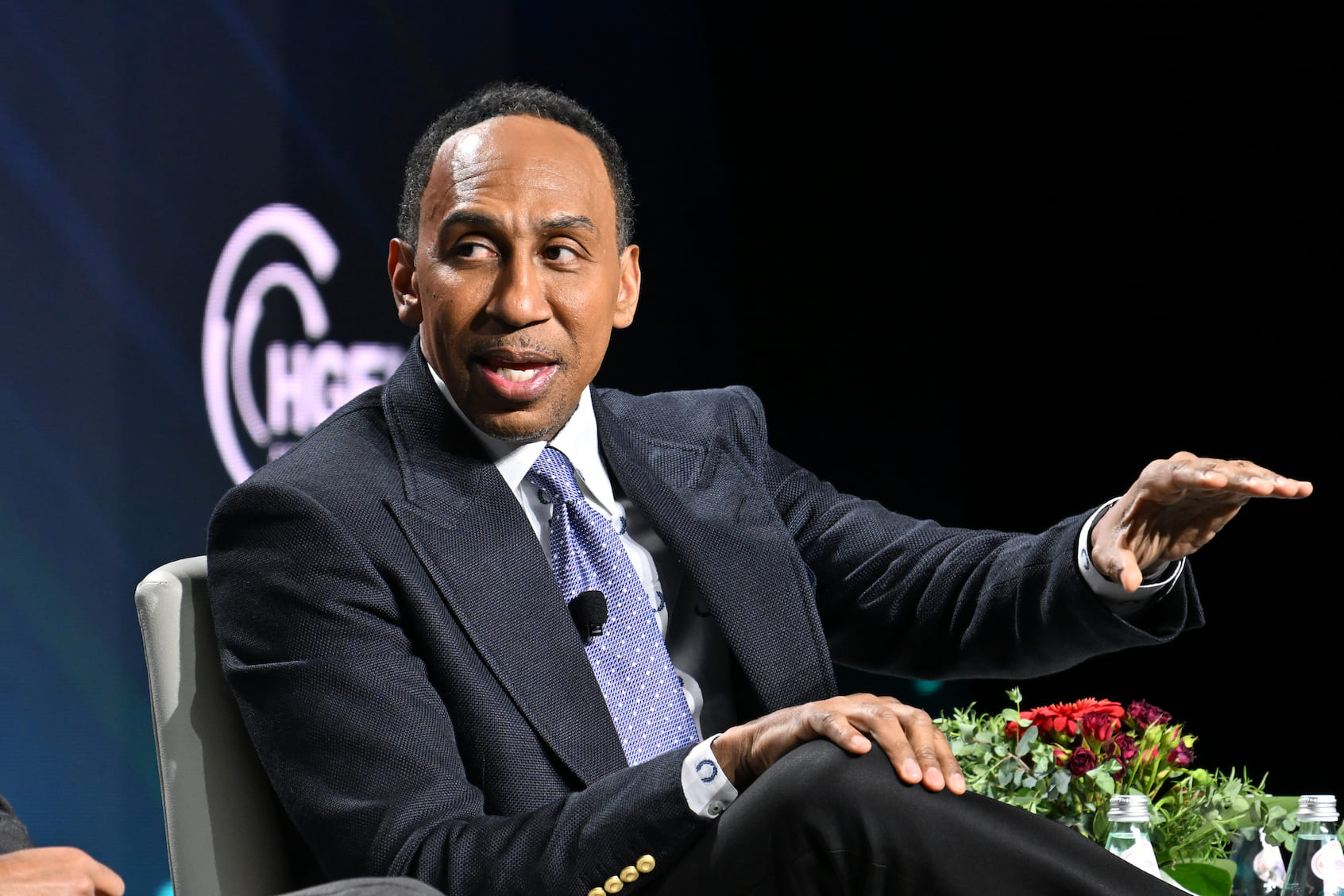 Stephen A. Smith speaks onstage during 2024 HOPE Global Forum on December 11, 2024 in Atlanta, Georgia. (Photo by Paras Griffin/Getty Images)