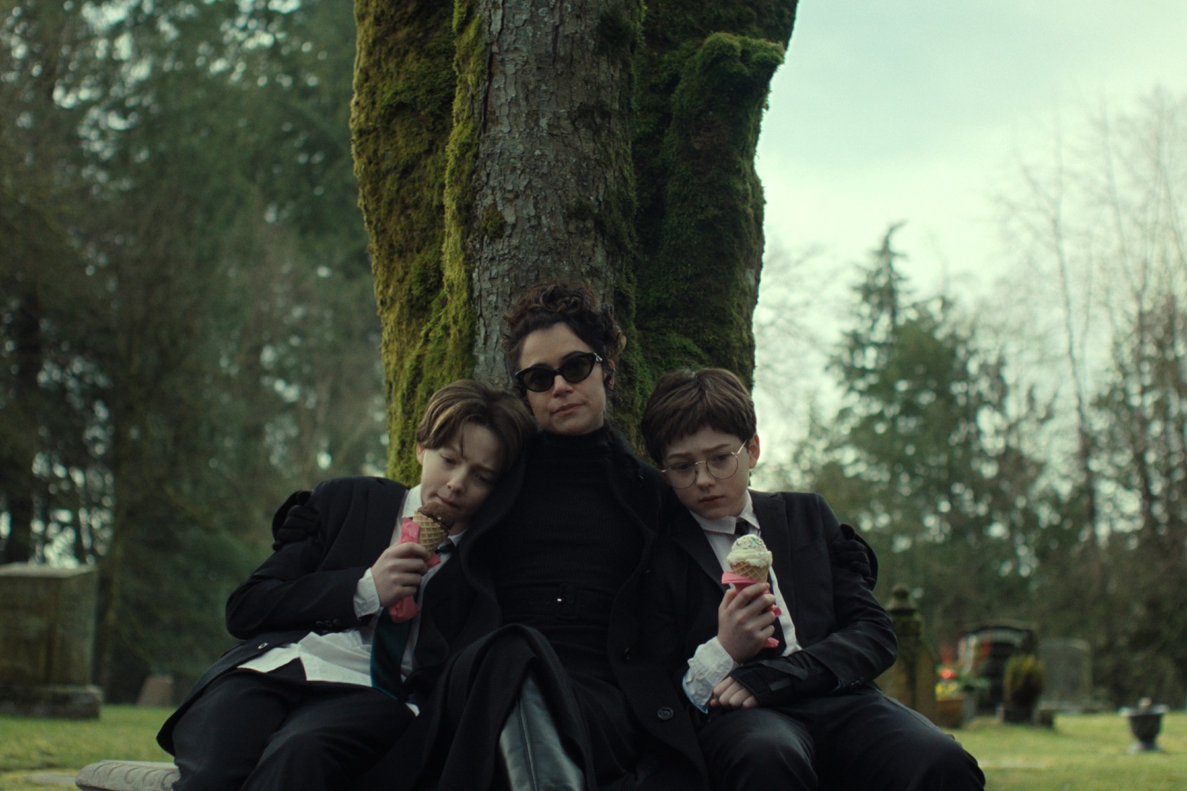 Tatiana Maslany and Christian Convery in "The Monkey" (Courtesy of Neon)