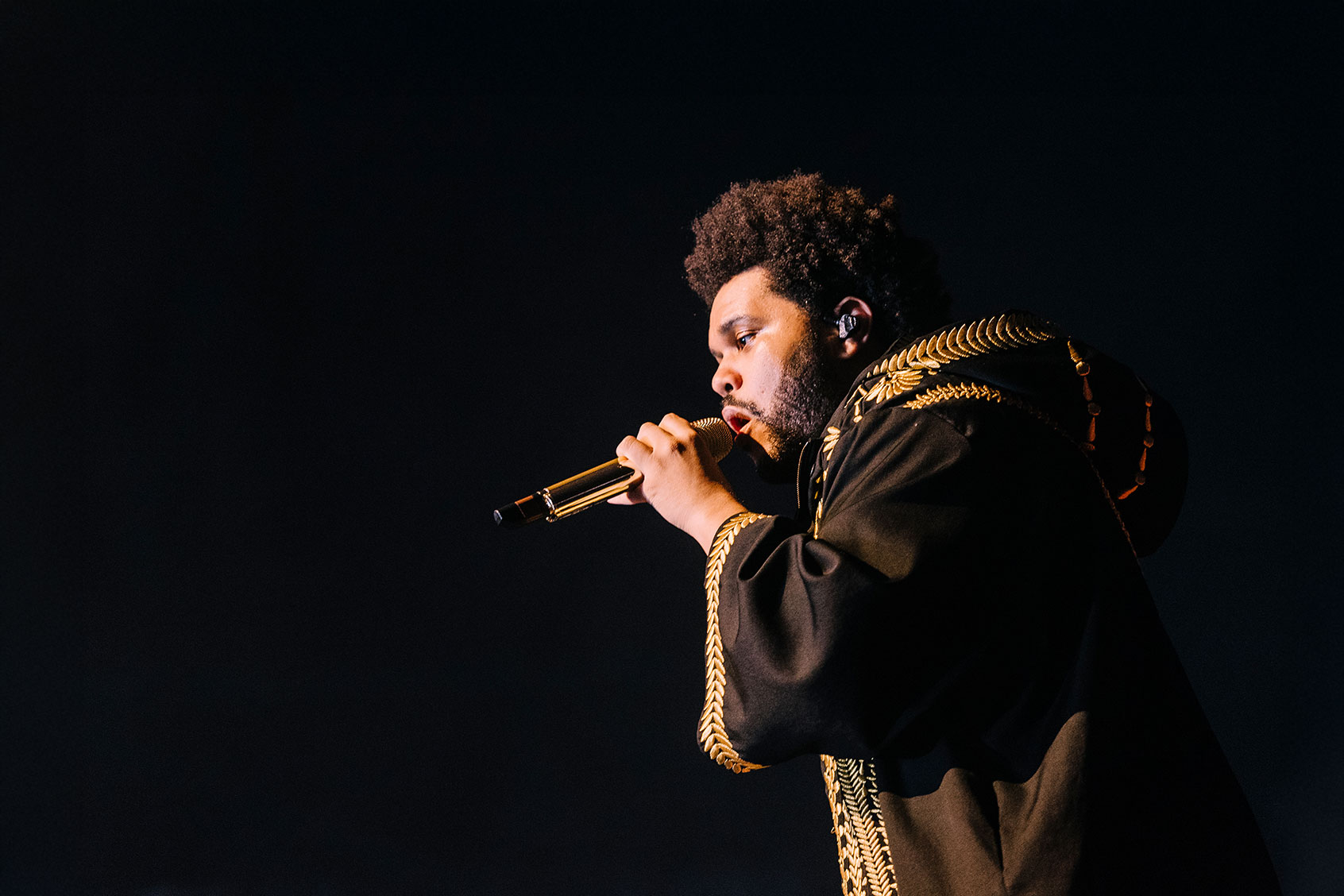 The Weeknd performs at Marvel Stadium on October 05, 2024 in Melbourne, Australia. (Naomi Rahim/Getty Images for Live Nation)