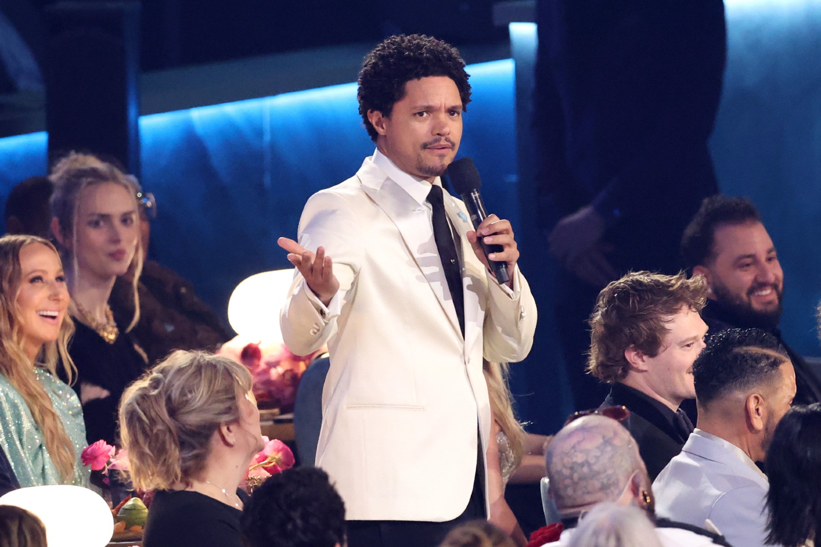 Trevor Noah speaks during the 67th GRAMMY Awards at Crypto.com Arena on February 02, 2025 in Los Angeles, California. (Amy Sussman/Getty Images)