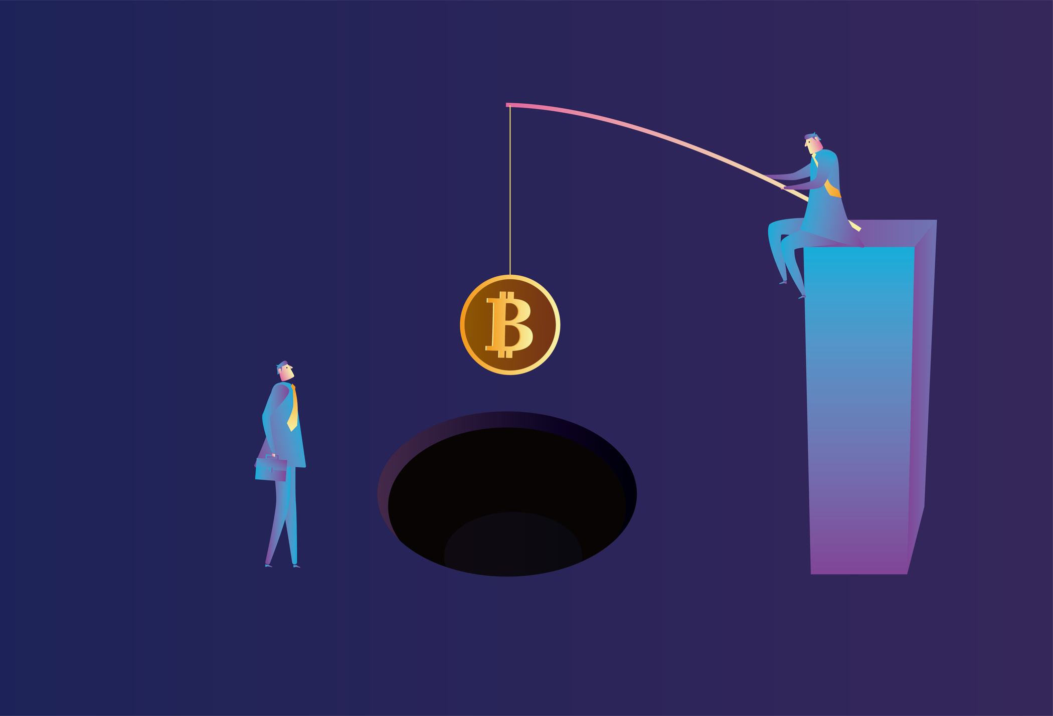 Businessmen use Bitcoin to lure others into a trap (Getty Images/wenjin chen)