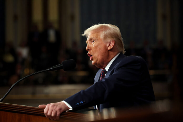 U.S. President Donald Trump addresses a joint session of Congress at the U.S. Capitol on March 04, 2025 in Washington, DC. (Win McNamee/Getty Images)