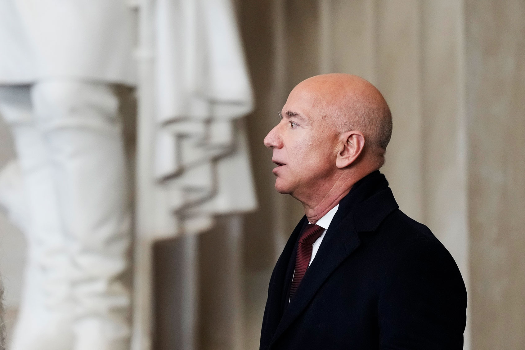 Amazon founder Jeff Bezos attends the inauguration of Donald Trump in the U.S. Capitol Rotunda on January 20, 2025 in Washington, DC. (Julia Demaree Nikhinson - Pool/Getty Images)