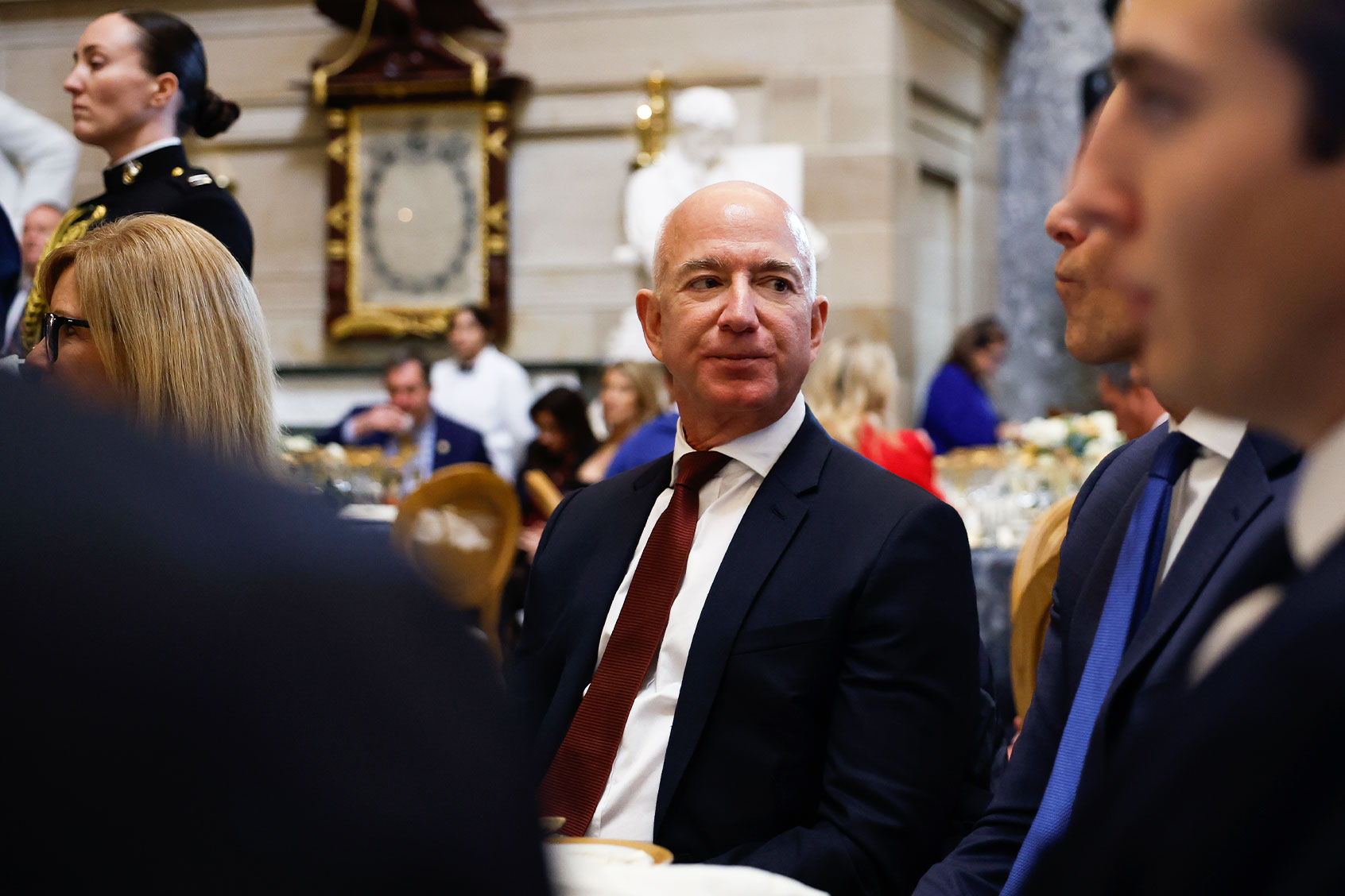 Founder of Amazon and Blue Origin Jeff Bezos attends a luncheon following inauguration of U.S. President Donald Trump at the U.S. Capitol on January 20, 2025 in Washington, DC. (Kevin Dietsch/Getty Images)