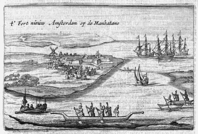 A 17th-century view of "New Amsterdam," before the British takeover that turned it into New York. (Courtesy of W.W. Norton)