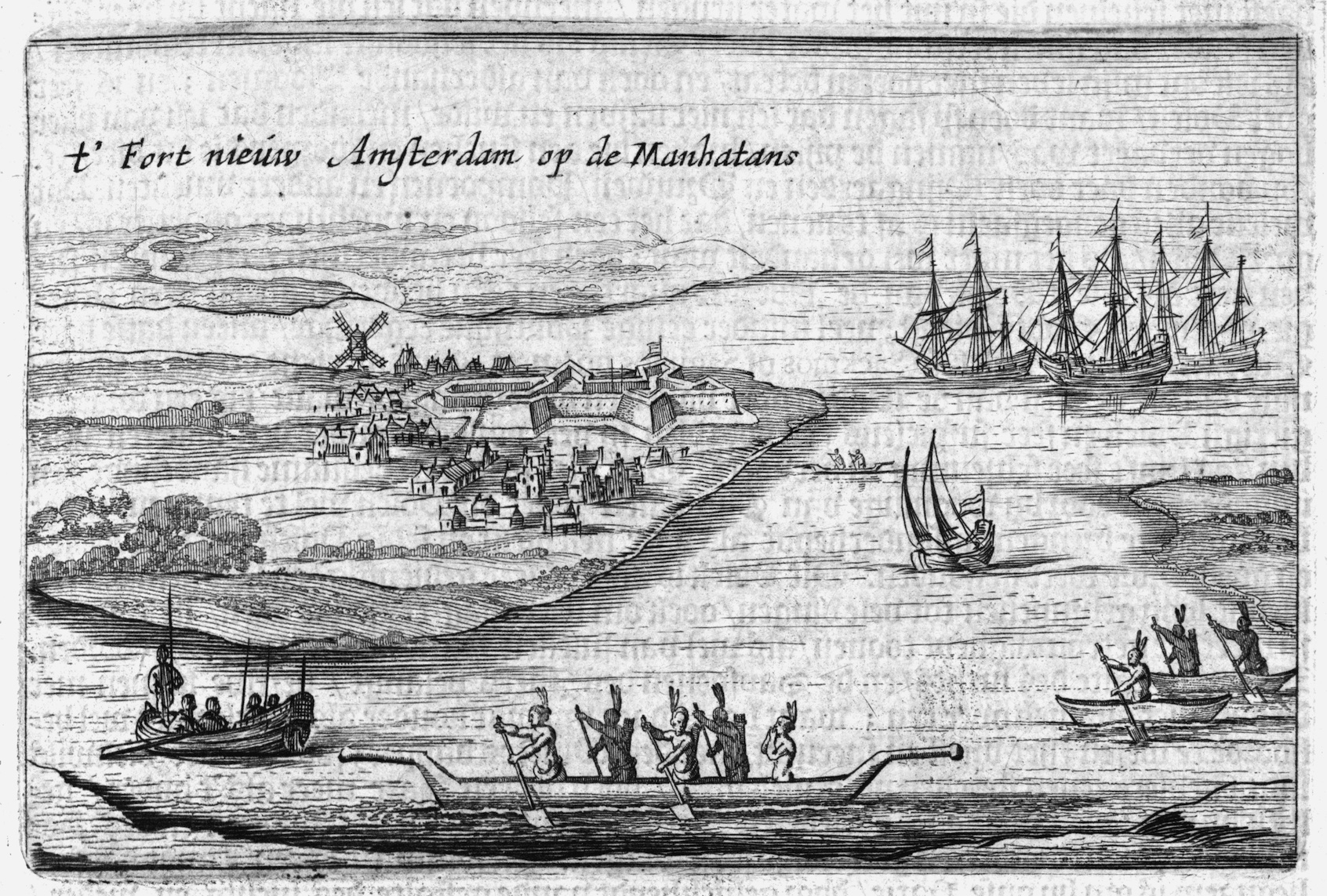 A 17th-century view of "New Amsterdam," before the British takeover that turned it into New York. (Courtesy of W.W. Norton)