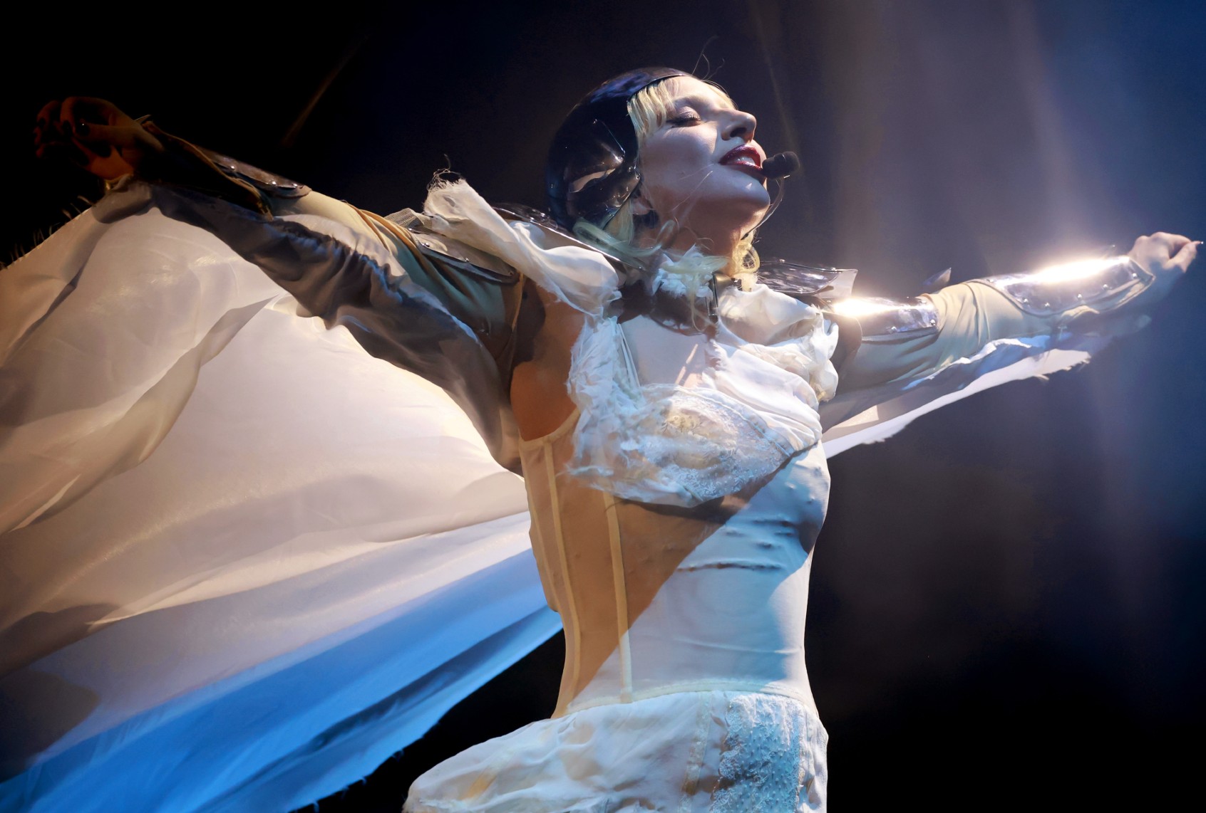 Lady Gaga performs during the 2025 Coachella Valley Music and Arts Festival on April 11, 2025, in Indio, California. (Kevin Mazur/Getty Images for Coachella)