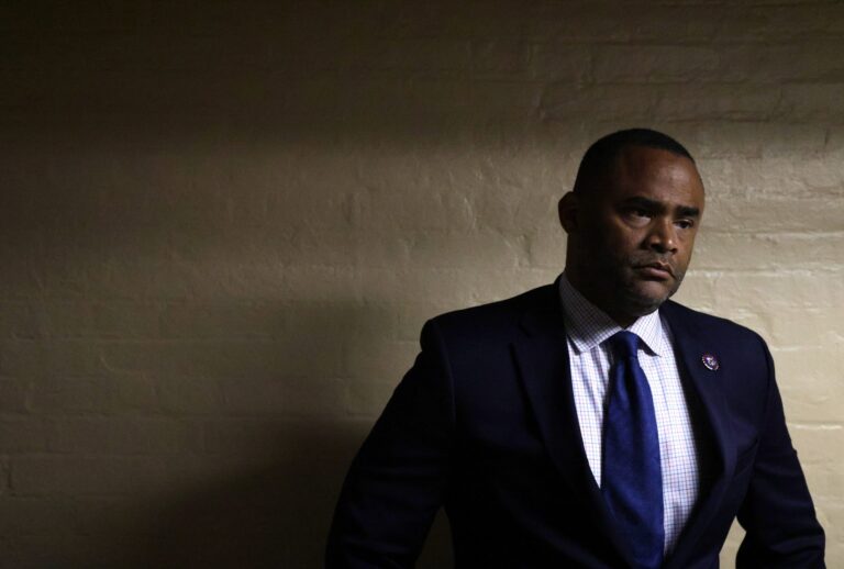 U.S. Rep. Marc Veasey, D-Texas, waits for the arrival of U.S. Sen. Joe Manchin, D-W.V., outside a room where a meeting between Democratic Texas State Senators and Representatives will take place at the U.S. Capitol July 15, 2021 in Washington, DC. (Alex Wong/Getty Images)