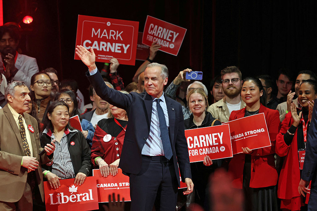 Canadian Prime Minister Mark Carney at his victory celebration in Ottawa, April 29, 2025. (Dave Chan/AFP via Getty Images)