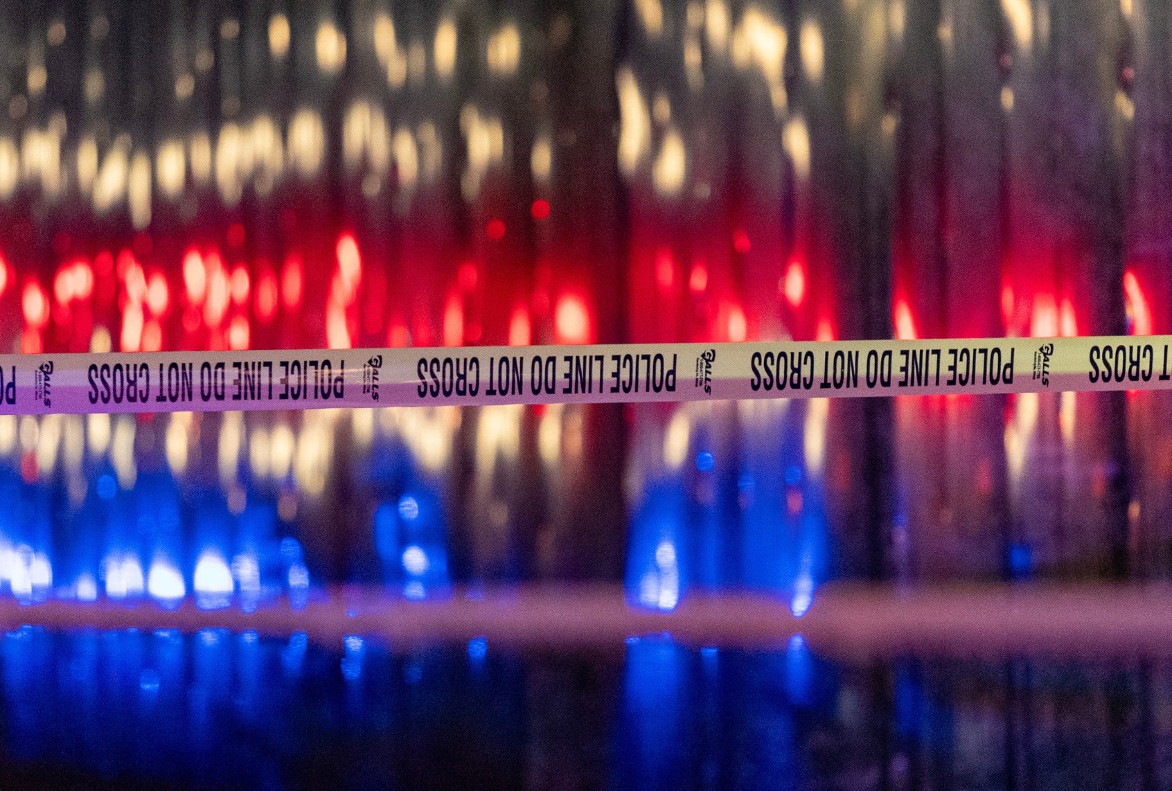 Police tape is seen outside the Capital Jewish Museum following a shooting that left two people dead, in Washington, DC, in the early hours of May 22, 2025. (ALEX WROBLEWSKI/AFP via Getty Images)