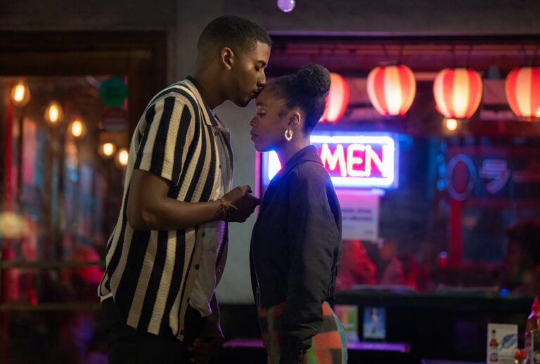 Michael Cooper Jr. as Justin Edwards and Lovie Simone as Keisha Clark in "Forever" (Elizabeth Morris/Netflix)