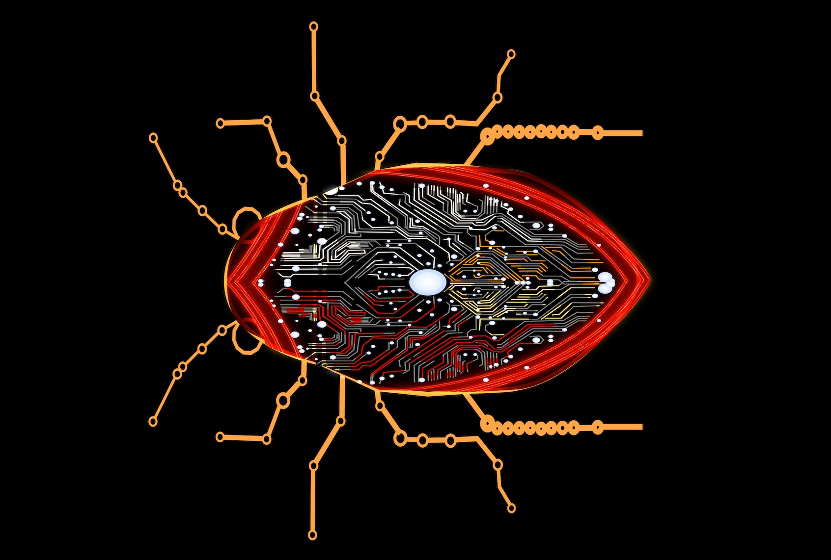 Insect design integrated with microchip. (Getty Images / Chayanan)