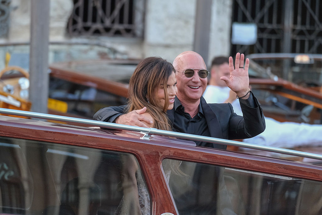 Jeff Bezos and Lauren Sanchez marry in extravagant Venetian glamour. Locals are less than thrilled to the cultural insensitivity to their city. (Stefano Mazzola / GC Images / Getty Images)