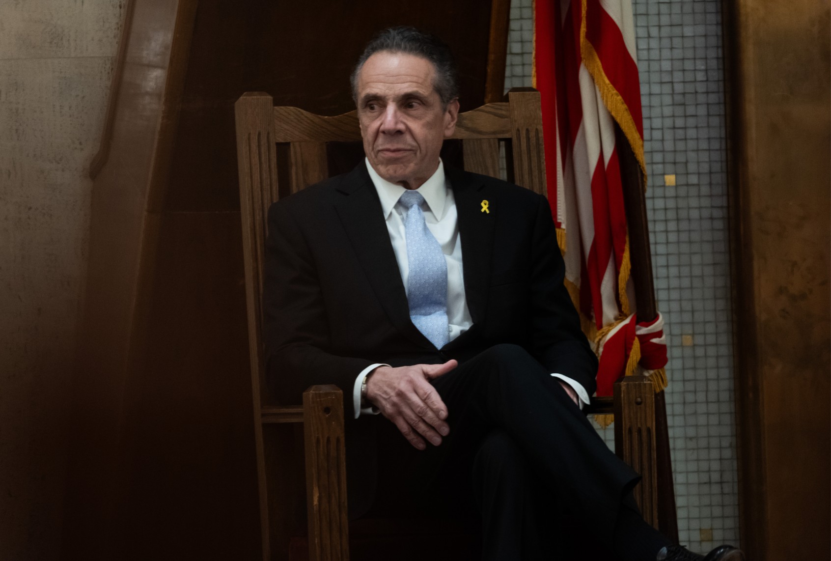 Former New York Gov. Andrew Cuomo waits to speak at the West Side Institutional Synagogue on April 1, 2025, in New York City. (Spencer Platt/Getty Images)