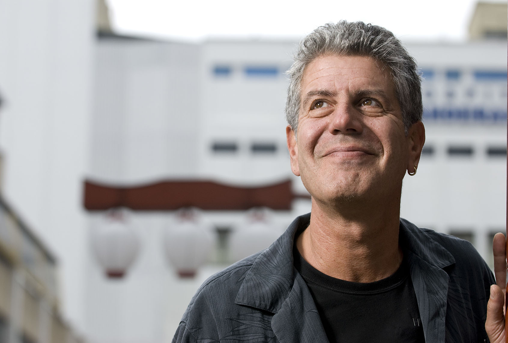 American Chef Anthony Bourdain in the Liberdade area of Sao Paulo, Brazil. (Photo by Paulo Fridman/Corbis via Getty Images)