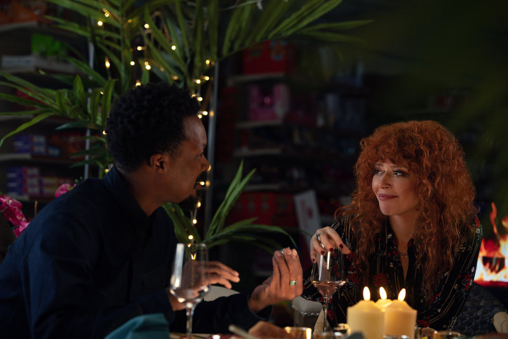 Poker Face — “One Last Job” Season 2 Episode 7 — Pictured: (l-r) Corey Hawkins as Bill Jackson, Natasha Lyonne as Charlie Cale (Sarah Shatz/ Peacock)