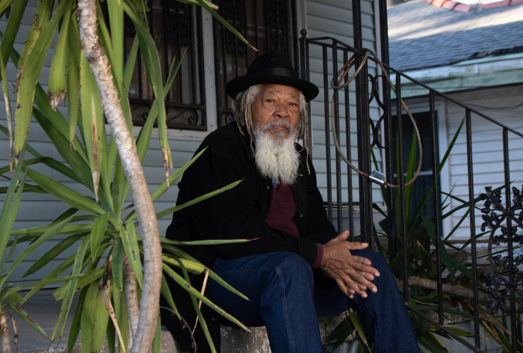 Housing and prison activist  Malik Rahim, a resident of Algiers Point on the West Bank of New Orleans (National Geographic)