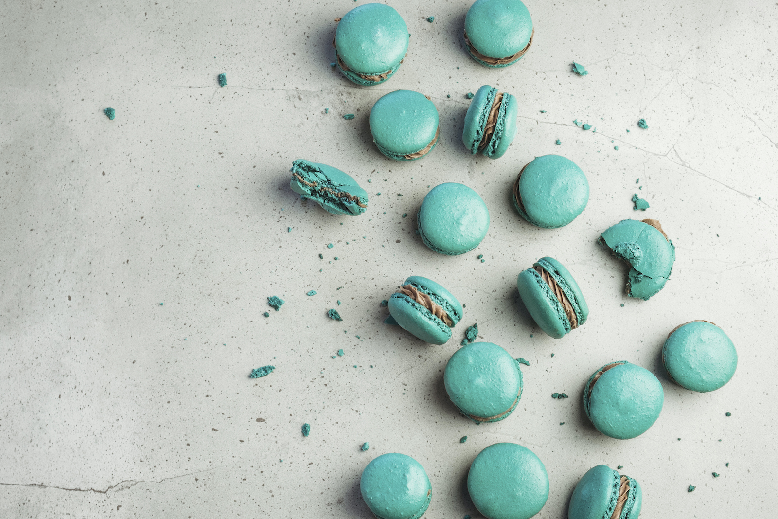 Blue macarons on a table (Cavan Images / Getty Images )
