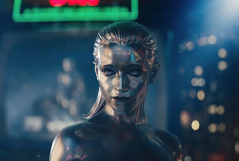 Julia Garner as Shalla-Bal/Silver Surfer in "The Fantastic Four: First Steps" (20th Century Studios/Marvel Studios)