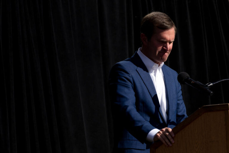 Kentucky Gov. Andy Beshear see another mass shooting. In 2023, 5 people in Louisville died. Today, in Lexington, a small church was caught in the crossfire. (Michael Swensen / Getty Images)