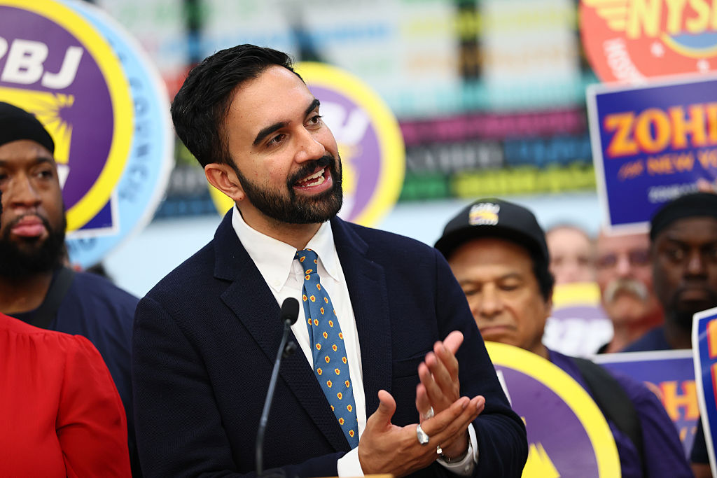 New York Mayoral Candidate Zohran Mamdani speaks during a press conference (Michael M. Santiago/Getty Images)
