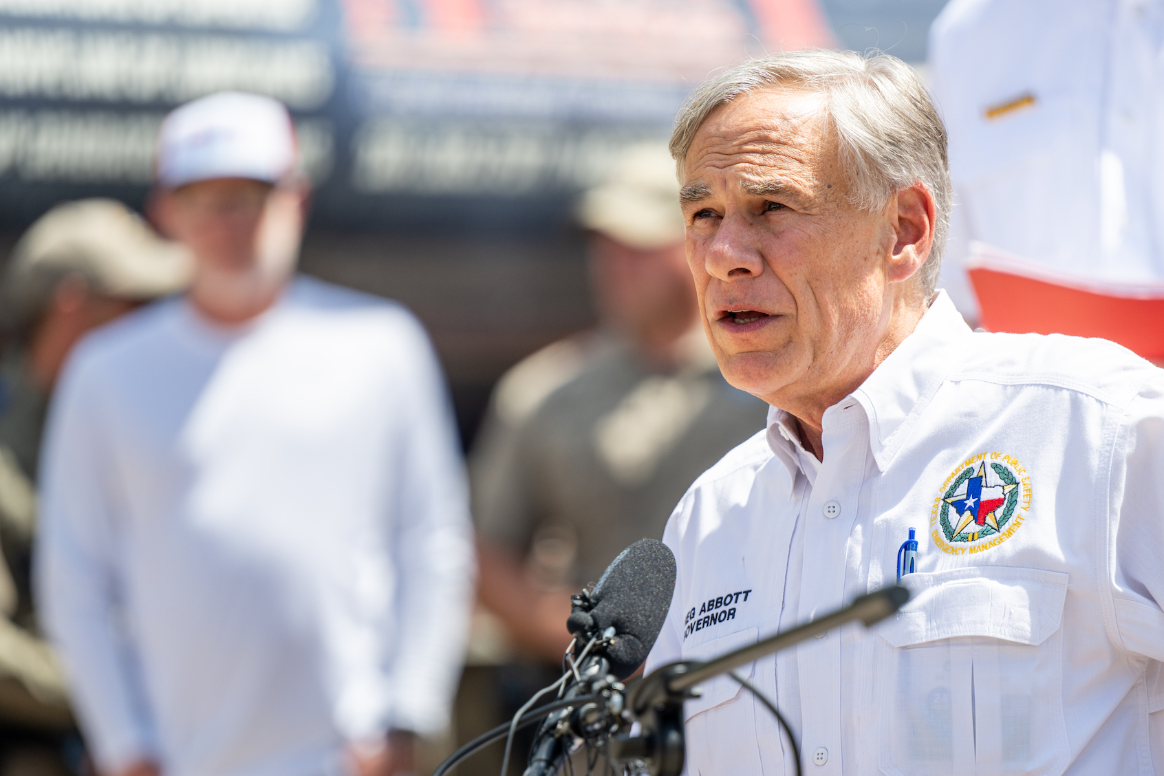Gov. Greg Abbott speaks at a news conference on July 08, 2025. (Photo by Brandon Bell/Getty Images)