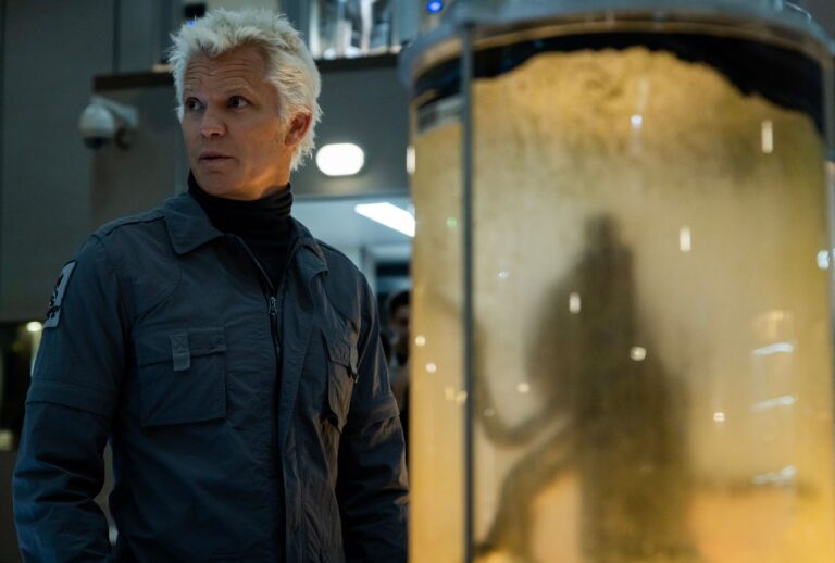 Timothy Olyphant as Kirsh on "Alien: Earth" (Patrick Brown/FX)