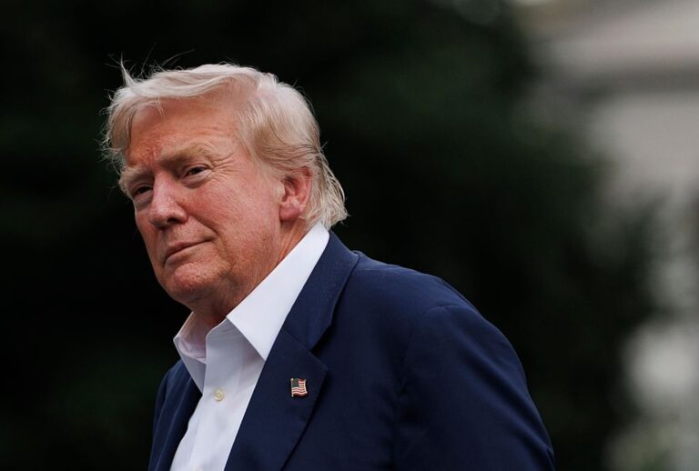 President Donald Trump returns to the White House from Scotland on July 29, 2025. (Tom Brenner for The Washington Post via Getty Images)