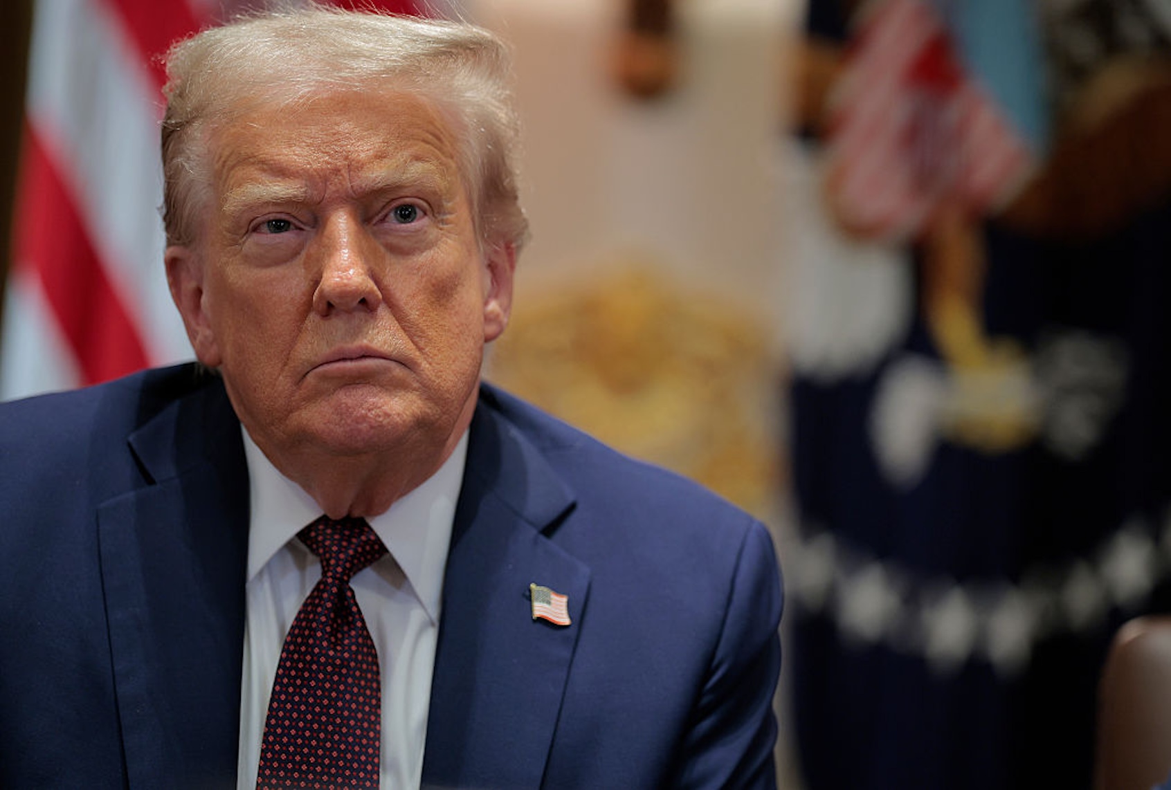 President Donald Trump attends a Cabinet Meeting at the White. House on Aug. 26, 2025. (Chip Somodevilla/Getty Images)