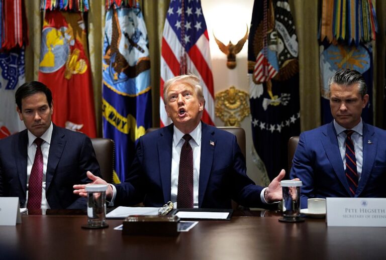 Donald Trump speaks during a three-hour, 17-minute Cabinet meeting, Aug. 26, 2025. (Tom Brenner for The Washington Post via Getty Images)
