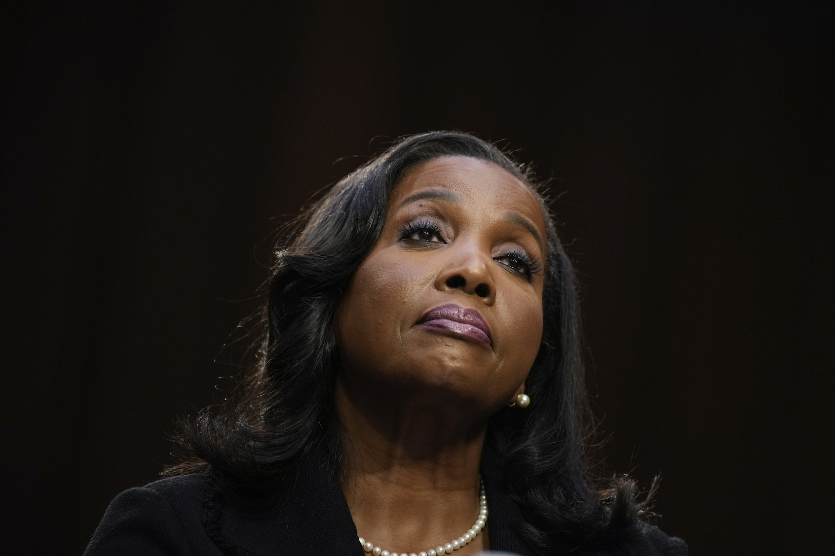 Lisa DeNell Cook, during a hearing ahead of her appointment to the Board of Governors of the Federal Reserve System. (Photo by Drew Angerer/Getty Image)
