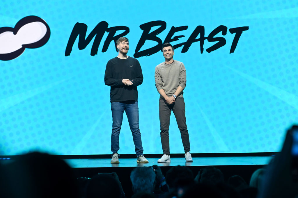 YouTube influencers MrBeast and Mark Rober are pooling their efforts to help raise $40m for clean water projects. (Noam Galai / Getty Images)
