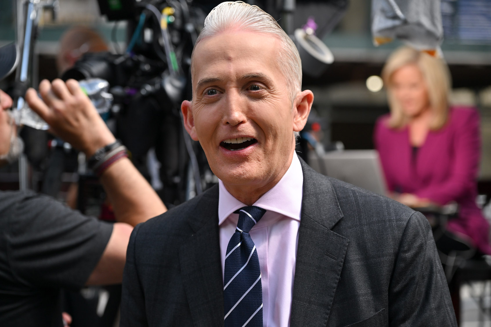 Trey Gowdy is seen outside Manhattan Criminal Courthouse for the Donald Trump hush-money trial on May 30, 2024 in New York City. (Photo by James Devaney/Getty Images)