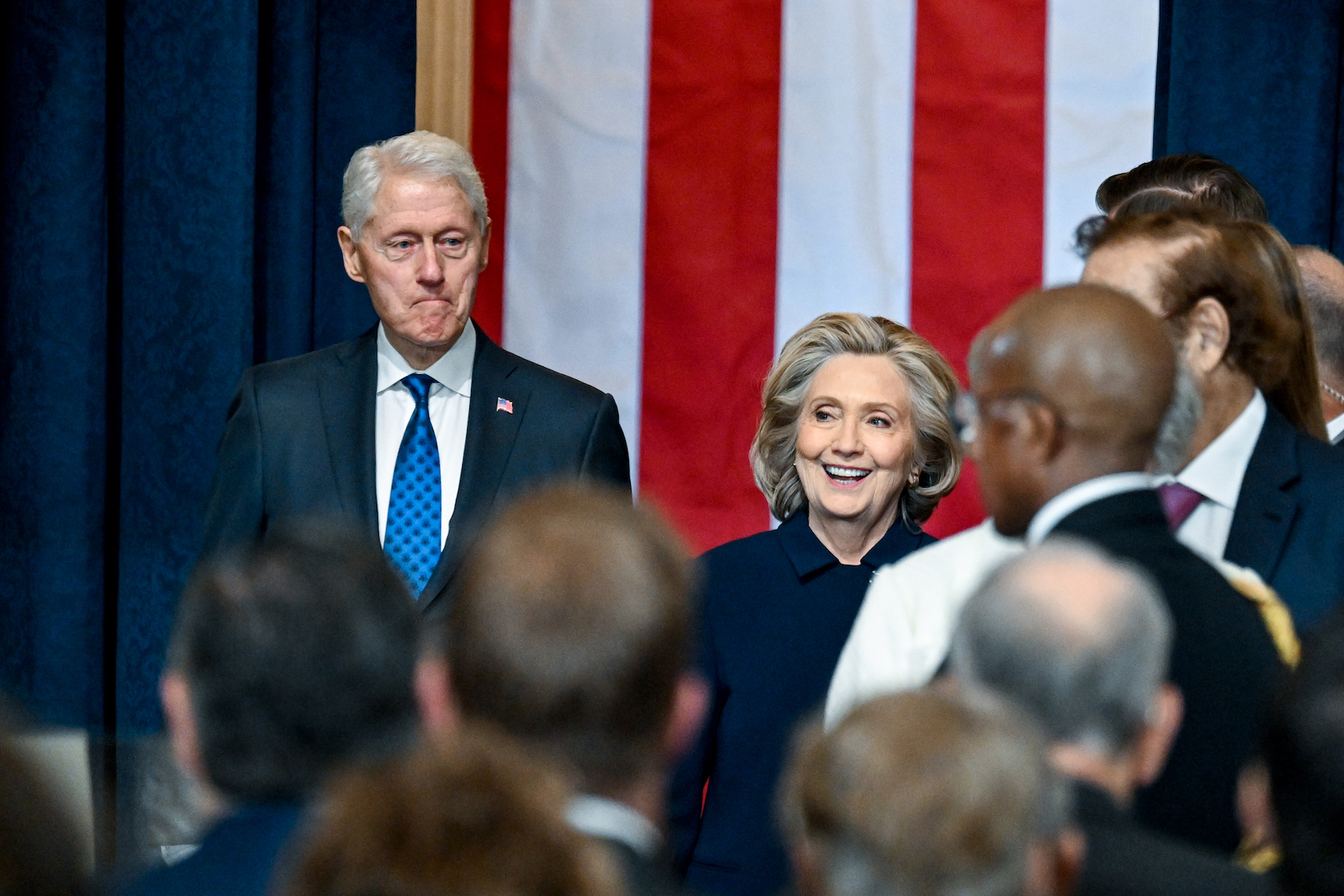 Former President Bill Clinton and former first lady Hillary Clinton attend the inauguration of U.S. President-elect Donald Trump (Photo by Kenny Holston-Pool/Getty Images)