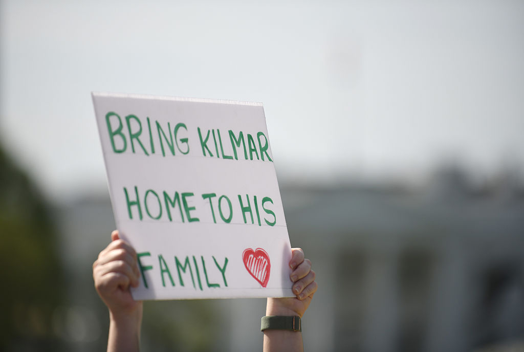 Since Garcia's abduction earlier this year, citizens have been rallying across the country to bring him home. Now that it looks like they succeeded, the Trump administration is still trying to find a way to deport the Maryland father. (Astrid Riecken / Getty Images)